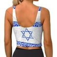 thumbnail image 3 of Women Sexy Sports Vest Israel Flag Female Streetwear Sport Lingerie Tee Crop Top, 3 of 6