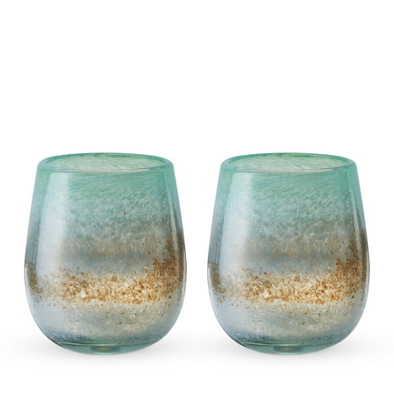 Twine Living Playa Bonita Wine Glasses for Birthday, Wedding, 13oz Set of 2