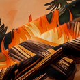 thumbnail image 4 of Manfei Adventure Campfire Shower Curtain 72Wx72L,Happy Camping Bathroom Curtain,Grey Orange, 4 of 6