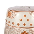 thumbnail image 6 of JONATHAN Y Double Happiness 18" Chinoiserie Ceramic Drum Garden Stool, Orange/White, 6 of 8