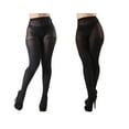 thumbnail image 2 of MeMoi Athena Key/Solid Control Top Tights 2-Pack - Womens - Female, Large/X-Large, Brown-Black, 2 of 3
