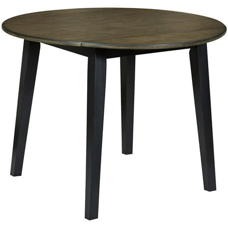 Ashley Furniture Froshburg 40" Round Drop Leaf Dining Table in Gray and Brown | Walmart Canada
