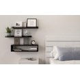 thumbnail image 5 of Floating Shelves for Wall 24 inch with Cube Shelf, Wall Shelves with Metal Rail for Decor, Bathroom Organizers and Storage, Over Toilet Shelves for Bathroom, Toilet Paper-Black, 5 of 6