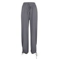 thumbnail image 4 of Women's Solid Color Casual Loose Elastic Waist Drawstring Harem Casual Pants Sweatpants plus Size Women Women's Pants Casual Elastic Waist Women Yoga Pants plus Size Casual Pants Rompers for Women, 4 of 9
