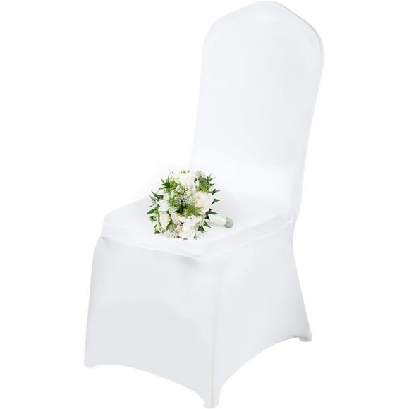 Hot Clearance! Pedty Chair Cover*1,Of White Chair Cover Polyester Spandex Chair Cover Elastic Chair Cover Suitable for Wedding Party Catering Banquet Chair Decoration Set