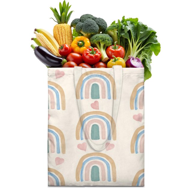 Sac en Toile à Rayures Vintage – Fourre-Tout Réutilisable Style Rétro pour Femmes