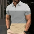 thumbnail image 2 of Camisa Casual de Impresión de Gradiente de los Hombres, Top de Solapa de Manga Corta en Tela de Malla Ligera para el Aire Libre Y el Ocio, Blusa de Suéter Elegante, 2 of 9