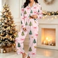 thumbnail image 2 of Vetsdori Womens Pockets Pajamas Sets 2 Pieces Long Sleeve with Pants Sleepwear Christmas Button up Collared Casual,Soft Gifts Homewear for Ladies Trendy, 2 of 6