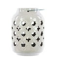 thumbnail image 2 of Ceramic Lantern with Metal Handle Octagram and 4-Point Star Design - Gray, 2 of 4