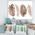 thumbnail image 2 of Designart 'Tropical Palm and Monstera Leaf In Terracotta' Traditional Framed Canvas Wall Art Print, 2 of 5