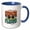 Blue/White, variant on 3drose, Beach Please Decorative Text, Sunglasses, Palms. Colorful Summer Gift, 15oz Mug