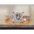 thumbnail image 2 of HeartsAndYou 2.3ct Princess Cut Moissanite Accent Women Engagement Ring for Women 18k White Gold over Silver, 2 of 8