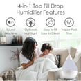 thumbnail image 2 of Crane 4-in-1 Drop 2.0 Ultrasonic Cool Mist Humidifier with Sound Machine, Night Light, Aroma Tray, 1 Gallon Top Fill, 1 Gallon - White, 2 of 11
