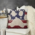 thumbnail image 2 of YINGXI Dog Paw Heart Stars Throw Pillow Cover, America Flag Decor Cushion Case for Sofa Couch 20x20in, 2 of 5