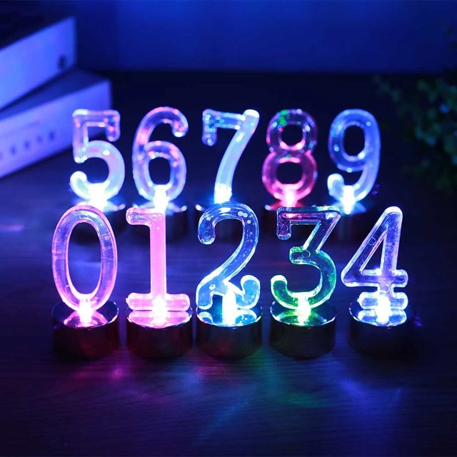 Cuchel - Paquete 10 piezas de Velas LED de números del 0-9 Cuchel Paquete 10 piezas de velas LED
