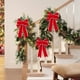 thumbnail image 5 of Christmas Red Flocked Multi Ear Bow | Overlock Five Ear Seven Ear Design | Flannel Fabric Festive Decor | 13.78x9.45in | For Tree, Wreath, Gift Box, Window, Wall, Lamp, 5 of 6