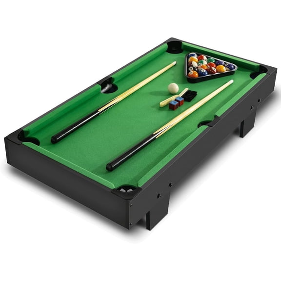 36 inch Mini Pool Table, Portable Pool Arcade Table for Living Room, Equipped with Cue Sticks, Chalk, Brush and Tripod, for Entertainment