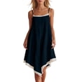 thumbnail image 2 of Yteetum Women's Summer Dreeses Sleeveless Square Neck Lace Trim Spaghetti Strap Camisole Mini Dress Casual Solid Loose Lightweight Comfy Travel Vacation Dresses, 2 of 7