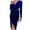 Blue, variant on Zedker Velvet Party Dress for Women Long Sleeve V Neck Bodycon Wedding Guest Dresses for Women Plus Size Blue L