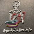 thumbnail image 2 of Handmadetneonsign Maybe Just One More Chapter Neon Sign, Skull Read Books Wall Art Decor, Bookworm Wall Decor, 2 of 5