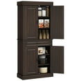thumbnail image 2 of HOMCOM 71" Freestanding Kitchen Pantry Cabinet, Tall Storage Cabinet with 4 Doors and Drawer for Dining Room, Coffee, 2 of 9