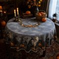 thumbnail image 3 of StlyGar 60In Black Flower Round Tablecloth Water Resistant SpillProof Table Cloth, 3 of 5