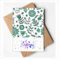 thumbnail image 1 of green flowers drawing s Welcome Back Greeting Cards Envelopes Blank, 1 of 3