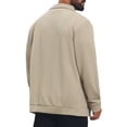 thumbnail image 3 of Men's Casual Shacket Button Long Sleeves Trucker Jacket for Everyday Wear M Khaki, 3 of 6