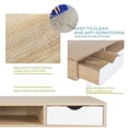 thumbnail image 4 of JJS Home Office Writing Desk with Drawers, Modern Computer Study Wooden Desk Table Laptop PC Workstation with Storage, Mid Century ,White Oak, 4 of 7