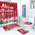 thumbnail image 1 of Boreal Craft Santa Driving Sleigh Shower Curtain Mat Four Piece Home Bathroom Dry And Wet Separation Partition Shower Curtain Shower Curtain Towel Rack Wall Mounted Bathroom Storage Shelf Towel, 1 of 7
