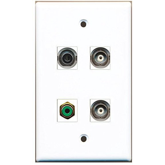 RiteAV - 1 Port RCA Green 1 Port 3.5mm 2 Port BNC Wall Plate