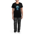 thumbnail image 4 of CafePress - Blue Zombie Sugar Skull Puppy Pajamas - Women's Short Sleeve Print T-Shirt and Pants Dark Cotton Pajama Set, 4 of 7