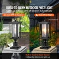 thumbnail image 2 of Outdoor Post Lights 2 Pack, 17.72in Dusk to Dawn Lamp Post, Waterproof Exterior Column Light Fixtures with Pier Mount Base, Garden Pathway Lighting, 2 of 6