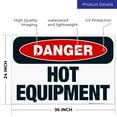 thumbnail image 3 of Hot Equipment Sign, OSHA Danger Sign, 24x36 Corrugated Plastic, 3 of 7