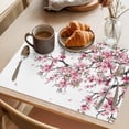 thumbnail image 3 of Spring Cherry Blossoms Placemats Set of 2, Vintage Pink Flowers Branch Watercolor Petal Non-Slip Place Mats Washable Table Mats for Kitchen Dining Table Decorations Indoor/Outdoor, 3 of 9