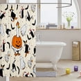 thumbnail image 3 of Manfei Cartoon Ghost Halloween Shower Curtain 72Wx84L,Colorful Fall Leaf Pattern Bathroom Shower Curtain, 3 of 5