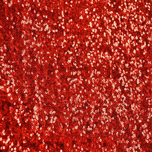 red Sequin Fabric, Sequins Fabric for Dress, Full Sequin on Mesh Fabric,  red Sequins Fabric by the Yard