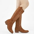 thumbnail image 6 of Ecetana Cowboy Boots for Women Wide Calf Cowgirl Boots with Classic Embroidered Chunky Heel Western Boots, 6 of 7
