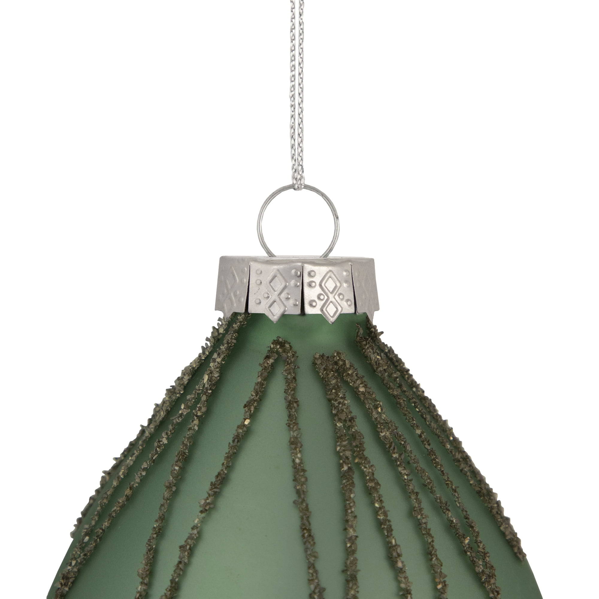 Northlight Green Glass Starburst Finial Shiny Christmas Decorative Accent Ornament, 6.5"