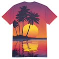 thumbnail image 5 of Youpwaven Men's Hawaii Tropical Graphic T-Shirt, All-over Palm Tree Sunset Print Summer Tee, Casual Short Sleeve Crew Neck Beach Top, Soft Vacation Apparel, 5 of 7