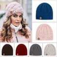 thumbnail image 2 of Gorro de lana de punto con aguja gruesa y cuadros de diamantes de estilo retro europeo y americano, gorro de lana de moda para otoño e invierno para hombres y mujeres, 2 of 5