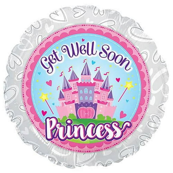 LOONBALLOON Sentiments Balloons, 17″ GET WELL SOON PRINCESS