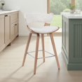 thumbnail image 2 of Jagger Modern Counter Height Bar Stool in White Wash Finish with Oatmeal Upholstered Seat, 2 of 5