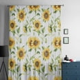 thumbnail image 5 of Sunflower Semi Sheer Curtains Drapes for Living Room, Bedroom, French Doors Window 45 Inches Long, Farmhouse Flowers Summer Botanical Rod Pocket Chiffon Curtain Drapery Voile Draperies Panel, 5 of 6