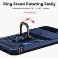 thumbnail image 6 of for Google Pixel 9 Pro XL Case with Slide Camera Cover HD Screen Protector [Military Grade 16ft. Drop Tested] Magnetic Ring Holder Kickstand Protective Phone Case for Google Pixel 9 Pro XL, Navy Blue, 6 of 17
