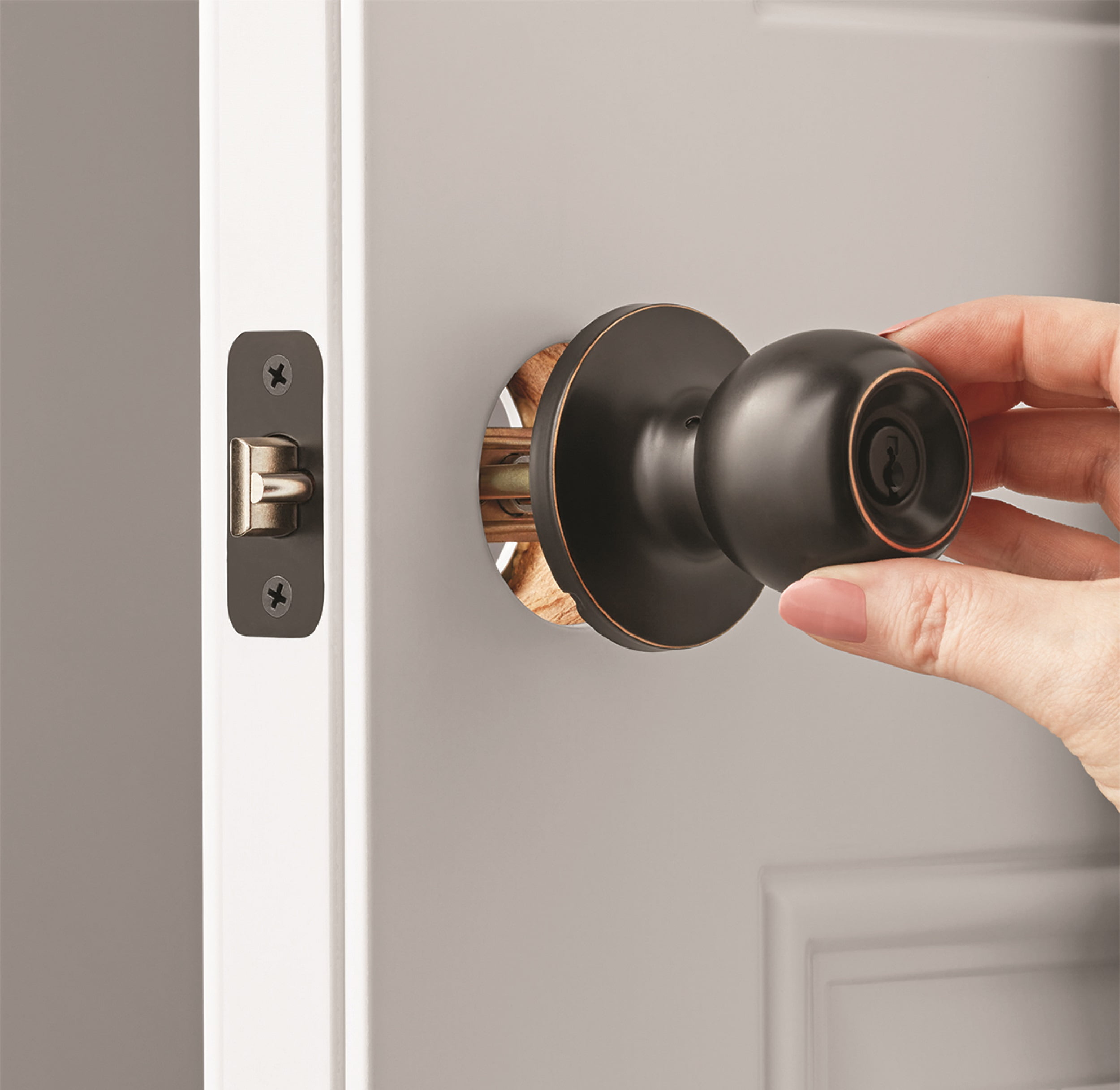 Hyper Tough Keyed Entry Ball Locking Doorknob Oil Rubbed Bronze Finish