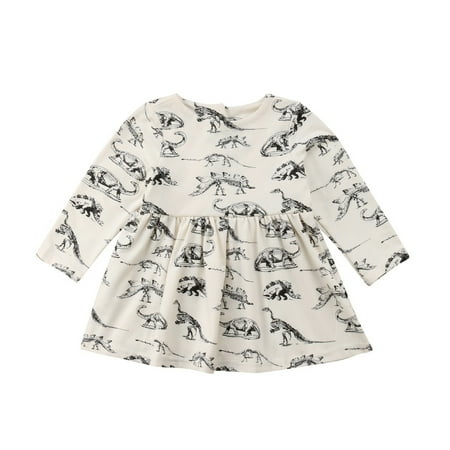 dresses toddler dinosaur tops outfit sleeve clothes dress baby