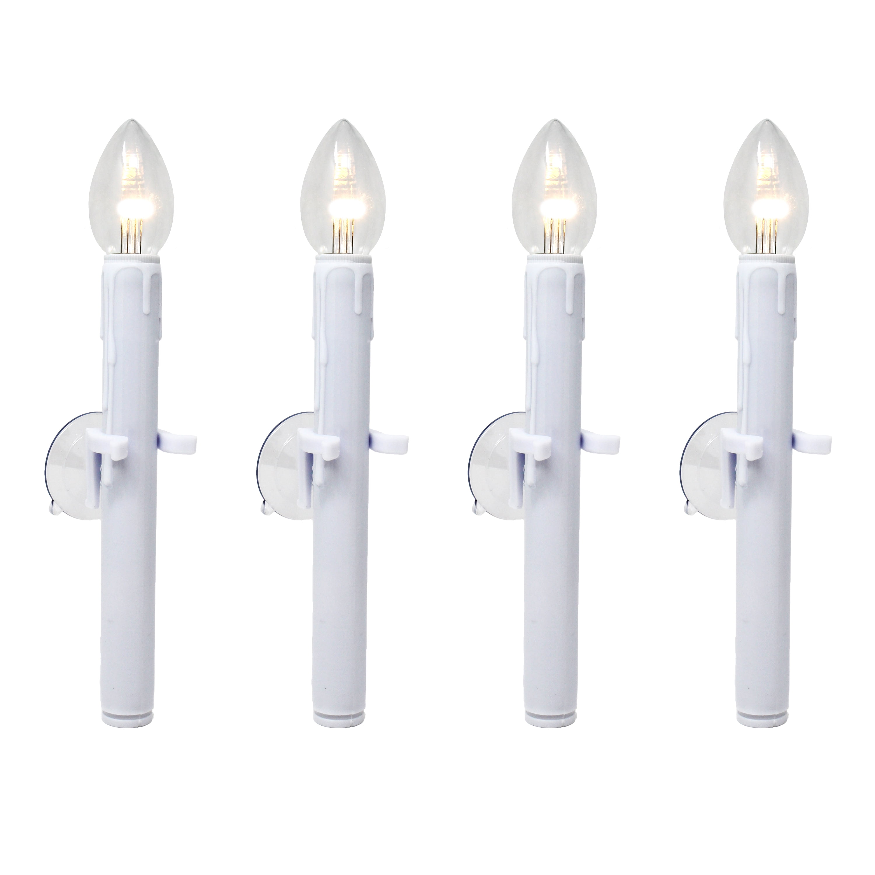 Ride Fritagelse Fradrage 612 Vermont Ultra-Bright LED Window Candles with Timer and Suction Cup,  Plastic Shatterproof Bulbs, Battery Operated, White Candlestick, (Pack of  4) - Walmart.com