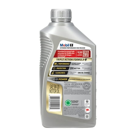 (4 pack) Mobil 1 Extended Performance High Mileage Formula 5W20, 1 qt