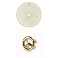 thumbnail image 1 of 16 pouces Ensemble d'évier W Round Undermount en biscuit - Quincaillerie dorée AI-20459, 1 of 7